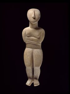 साइक्लेडिक मूर्ति, नक्सोस, c.3000-2000 ईसा पूर्व (संगमरमर)